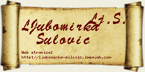 LJubomirka Šulović vizit kartica